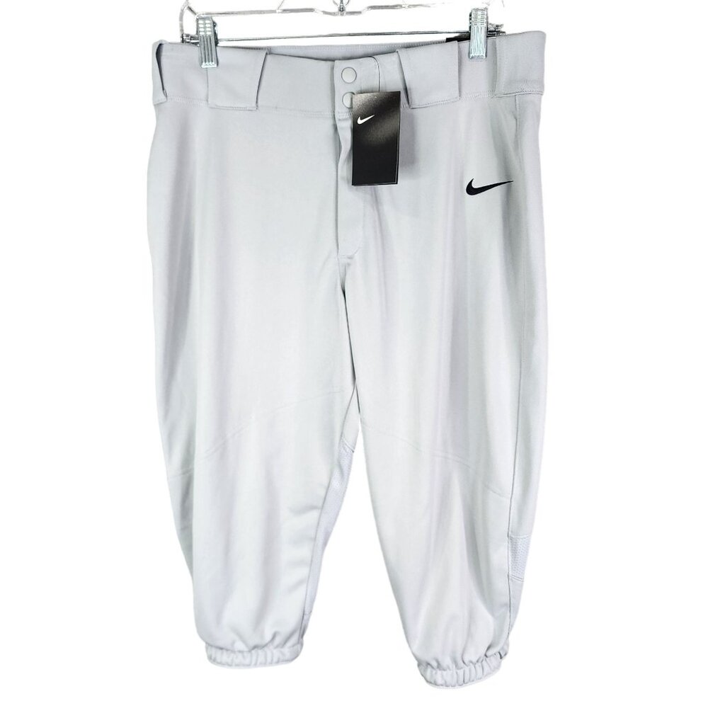 Mens Gray Nike Vapor Pro Baseball Pants 19" Inseam 100% Polyester Size L